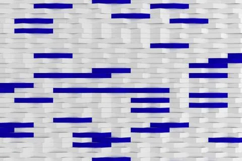 3D rendering of white matte plastic waves with colored elements Stock Illustration