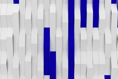 3D rendering of white matte plastic waves with colored elements Stock Illustration