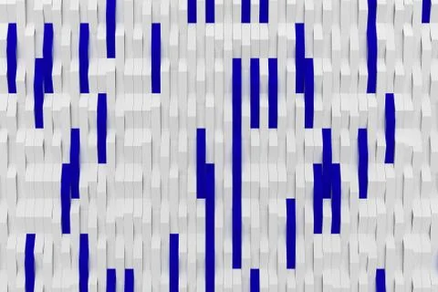 3D rendering of white matte plastic waves with colored elements Illustrazione stock