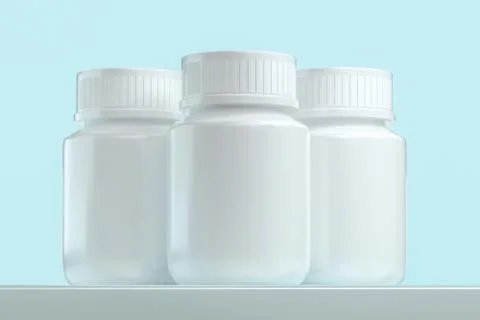 3d rendering, white medicine bottle, pill bottle Stock Illustration