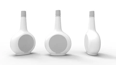 3D rendering of a white model computer generated liquor drink isolated Stock-Illustration