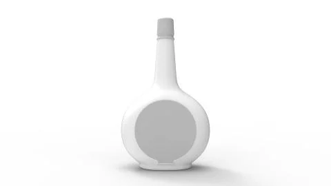 3D rendering of a white model computer generated liquor drink isolated Stock-Illustration