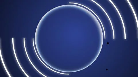 3d rendering of white neon round frame, circle, ring shape. Stock Illustration