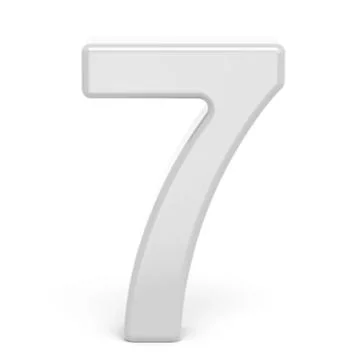 3D rendering white number 7 Stock Illustration