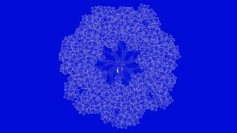 3d rendering of a white outlined tree on a blue background イラスト素材