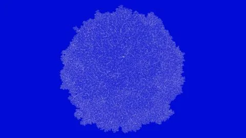 3d rendering of a white outlined tree on a blue background イラスト素材