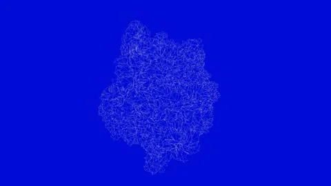 3d rendering of a white outlined tree on a blue background Stock Illustration