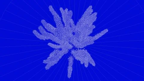 3d rendering of a white outlined tree on a blue background Stock Illustration