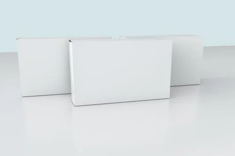 3d rendering, white packing boxes with white background 스톡 일러스트