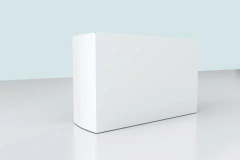3d rendering, white packing boxes with white background Stock Illustration
