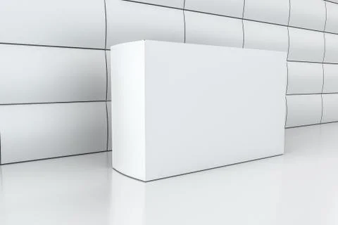 3d rendering, white packing boxes with white background 스톡 일러스트