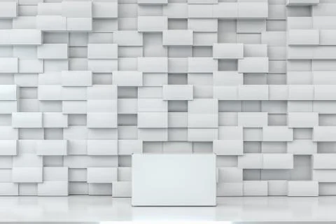 3d rendering, white packing boxes with white background Stock Illustration