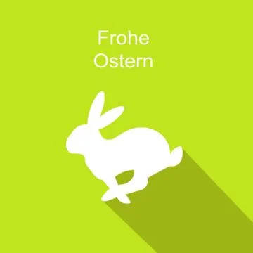 3D rendering of a white rabbit with Happy Easter text on green background Stock Illustration