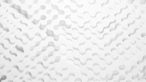 3D rendering of white surface of interior elements. Geometric curved shapes.. Stock Illustration