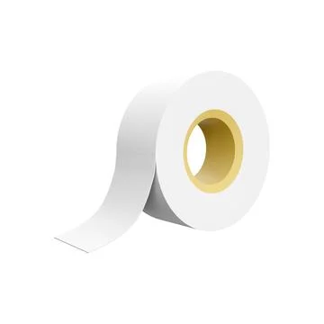 3d rendering White tape, scotch tape, adhesive tape on white background. 3D Stock Illustration