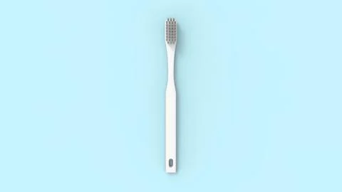 3d rendering of a white tootbrush isolated in a clean studio background Stock Illustration