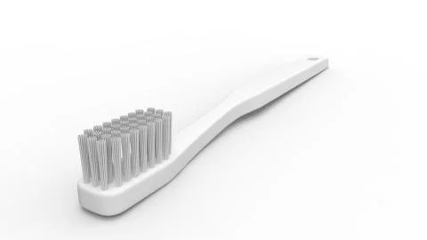 3d rendering of a white tootbrush isolated in a clean studio background Stock Illustration
