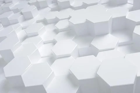 3d rendering, white triangle cubes Stock Illustration