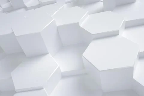 3d rendering, white triangle cubes Illustrazione stock