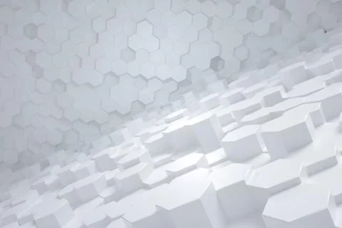 3d rendering, white triangle cubes Illustrazione stock