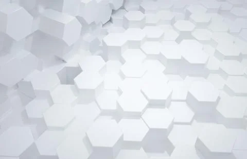 3d rendering, white triangle cubes Illustrazione stock
