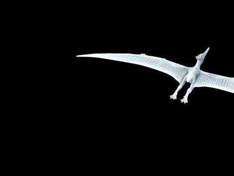 3d rendering of a white wired dino isoalted on black Stock Illustration