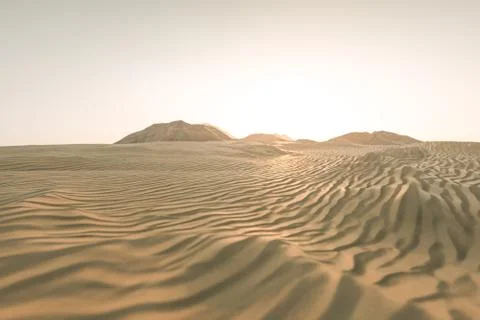 3d rendering, the wide desert, with stripes shapes. Illustrazione stock