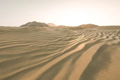 3d rendering, the wide desert, with stripes shapes. 스톡 일러스트