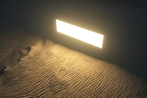 3d rendering, the wide desert, with stripes shapes. 스톡 일러스트