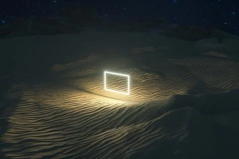 3d rendering, the wide desert, with stripes shapes. 스톡 일러스트