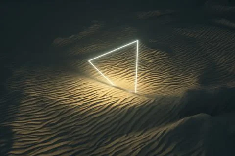 3d rendering, the wide desert, with stripes shapes. Illustrazione stock