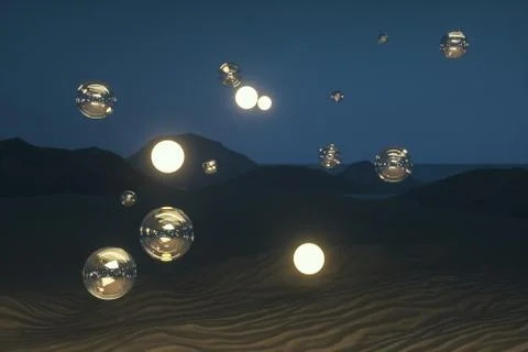 3d rendering, the wide desert, with stripes shapes. 스톡 일러스트