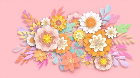 3d rendering will help you make a promo on Mother's Day, Easter, Wedding Stock Illustration