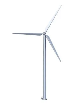 3D Rendering Wind Turbine on White Stock Illustration