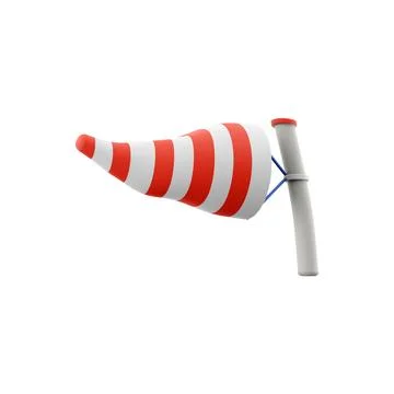3d rendering windsock icon. 3d render wind direction tool icon. Windsock Stock Illustration