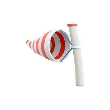 3d rendering windsock icon. 3d render wind direction tool icon. Windsock 스톡 일러스트
