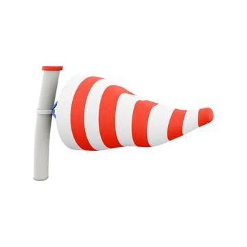 3d rendering windsock icon. 3d render wind direction tool icon. Windsock Stock Illustration