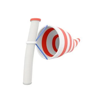 3d rendering windsock icon. 3d render wind direction tool icon. Windsock Stock Illustration