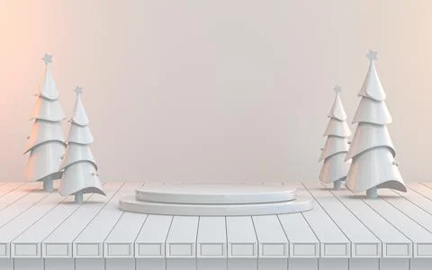 3d rendering winter podium stage for your product or cosmetics. Stock Illustration