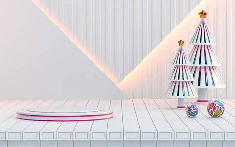 3d rendering winter podium stage for your product or cosmetics. Stock Illustration