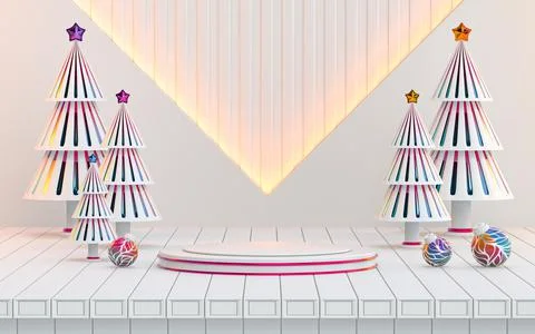 3d rendering winter podium stage for your product or cosmetics. Stock Illustration