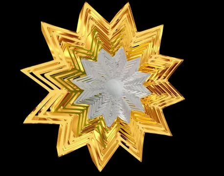 3d rendering. Winter snowflake on a black background Stock Photos
