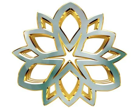 3d rendering. Winter snowflake on a white background Stock Illustration