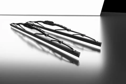 3D rendering. Wiper blade for car. Spare parts, auto parts for driver safety Ilustración de archivo
