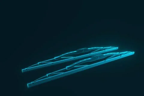 3D rendering. Wiper blade for car. Spare parts, auto parts for driver safety Stock Photos