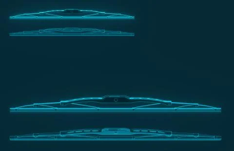 3D rendering. Wiper blade for car. Spare parts, auto parts for driver safety Stock Photos