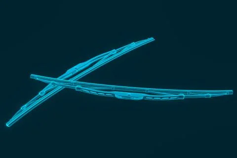 3D rendering. Wiper blade for car. Spare parts, auto parts for driver safety Stock Photos