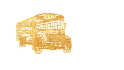 3d rendering of a wired object in yellow on white Stock Illustration