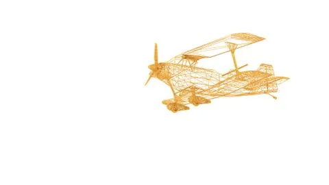 3d rendering of a wired object in yellow on white Illustrazione stock