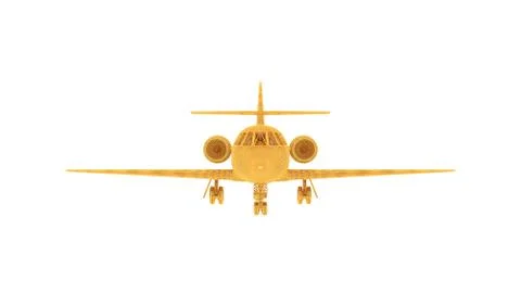 3d rendering of a wired object in yellow on white Stock Illustration